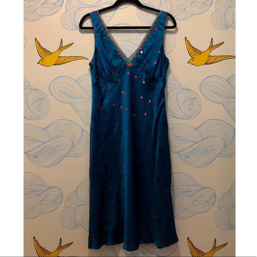 Silk Dress with bead/ spangle details